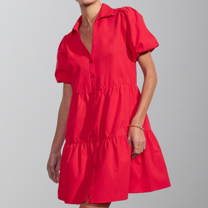 Brochu Walker Havana Mini Dress-Carmine Red