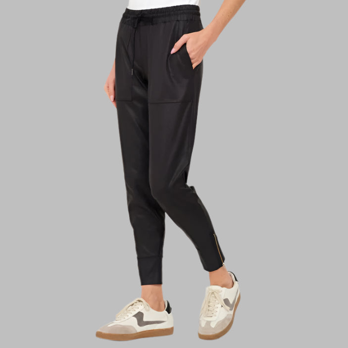 Six Fifty Headliner Coated Zip Jogger-Black