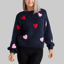 Load image into Gallery viewer, Brave + True Heart On My Sleeve Knit- Navy Multi
