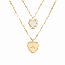 Load image into Gallery viewer, Julie Vos Heart Duo Delicate Necklace-Mother of Pearl
