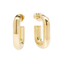 Load image into Gallery viewer, Melinda Maria Lil&#39; Frankie Chain Huggies Earrings-Gold
