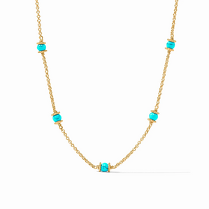 Julie Vos Hydra Delicate Station Necklace-Turquoise Blue