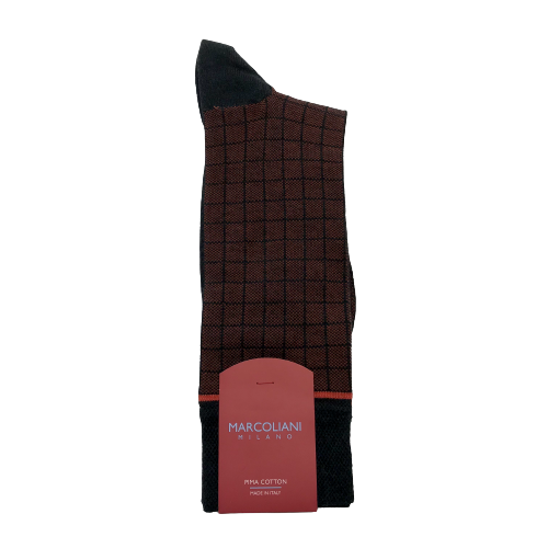 Marcoliani Mid-Calf Dress Socks-Orange Window