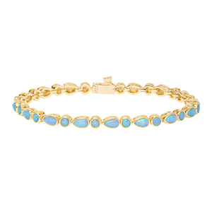 Melinda Maria Isla Tennis Bracelet-Gold/Blue Opal