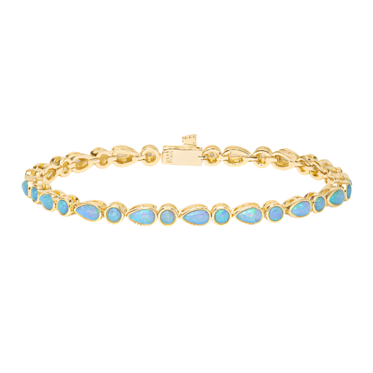 Melinda Maria Isla Tennis Bracelet-Gold/Blue Opal