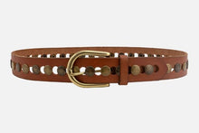 Load image into Gallery viewer, Amsterdam Heritage Jasmyn Studded Western Belt- Cognac
