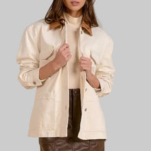 Load image into Gallery viewer, Elan Belted Barn Jacket-Off White
