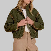 Load image into Gallery viewer, Elan Curdoroy Trim Jacket-Olive
