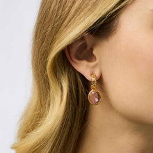 Load image into Gallery viewer, Julie Vos Gold Jolie Hoop &amp; Charm Earring-Multi Stone
