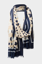 Load image into Gallery viewer, Joseph Ribkoff Modal Dot Print Scarf-Beige/Blue

