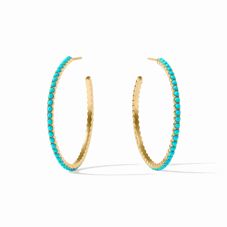 Julie Vos Juliet Hoop-Turquoise Blue-Large