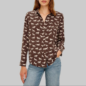 Rails Kate Shirt-Ivory Horses