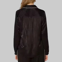 Load image into Gallery viewer, Velvet Heart Keila Silky Western Shirt- Black

