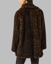 Load image into Gallery viewer, Joseph Ribkoff Faux Fur Leopard Print Coat-Beige/Black
