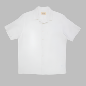 Stitch Note The Lewis Linen Camp Shirt-White