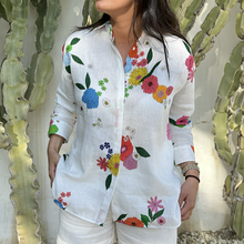 Load image into Gallery viewer, Vilagallo Louisa Button Down Shirt-Flowers Pure Linen
