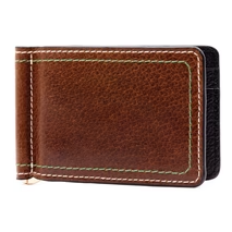 Load image into Gallery viewer, Martin Dingman Bill Water Buffalo CC Moneyclip-Burnt Cedar
