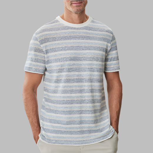 Robert Barakett Masino Multi Stripe Tee-Blue