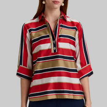 Load image into Gallery viewer, Hinson Wu Aileen 3/4 Sleeve Nautical Stripes-Red/Multi

