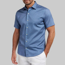 Load image into Gallery viewer, David Donahue Short Sleeve Sport Shirt- Navy Print
