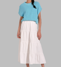 Load image into Gallery viewer, Elan Opal Sweater Dress-White Aqua Combo
