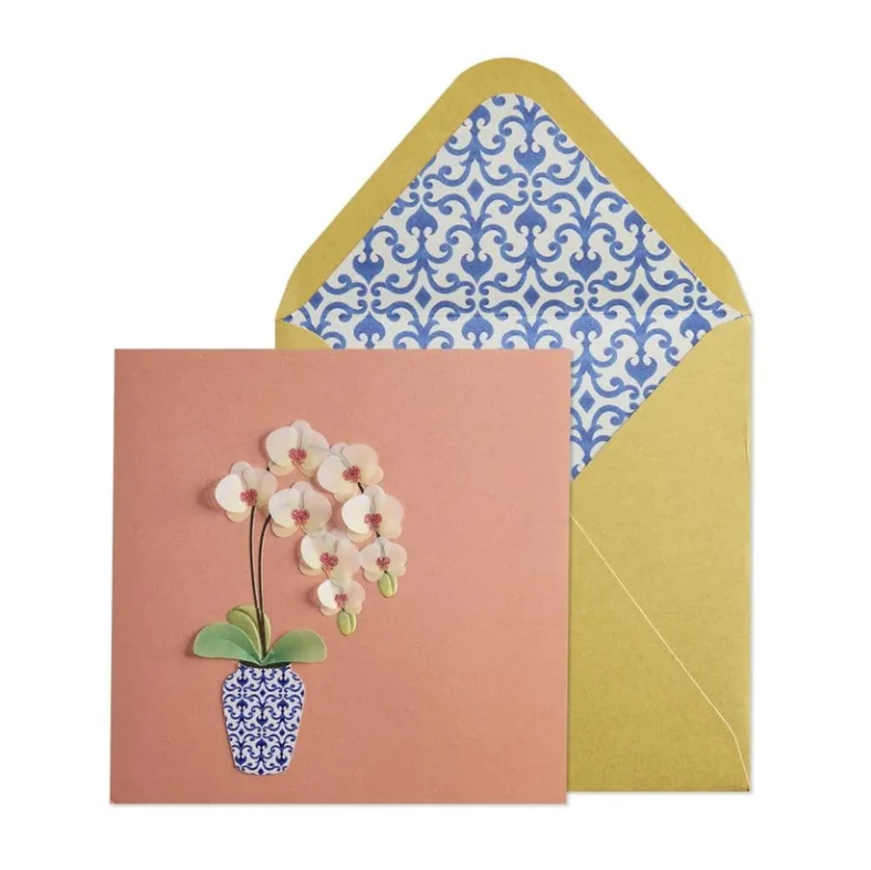 Niquea.D Birthday Card- Orchids In Vase