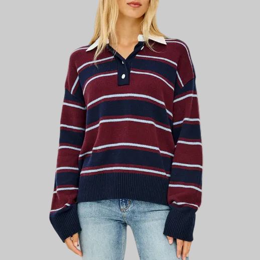 Rails Paxton Sweater- Boysenberry Stripe