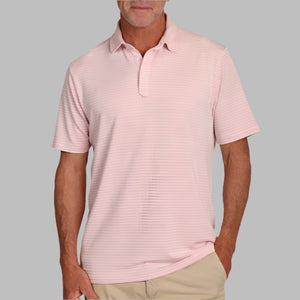 True Grit Tailgate Stripe Polo-Pink