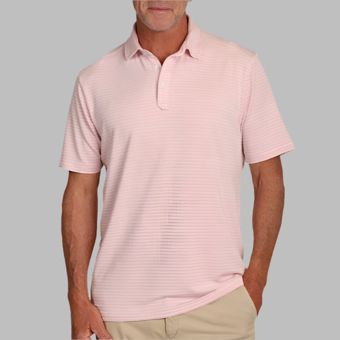 True Grit Tailgate Stripe Polo-Pink