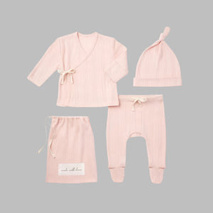 Elegant Baby “Made With Love” Pointelle Layette Bag Set-Newborn-Pink