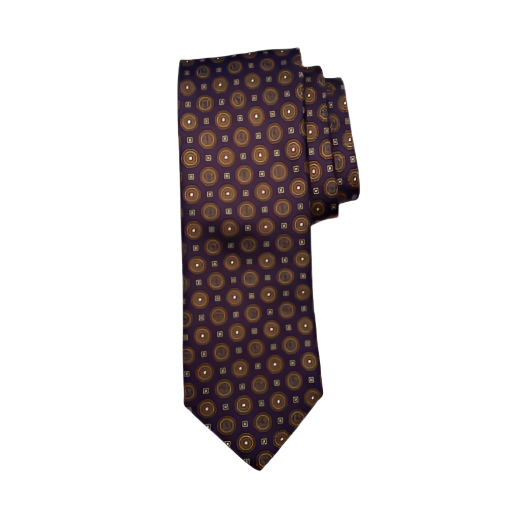 Geoff Nicholson Neckwear-Plum/Caramel Geometric Medallion