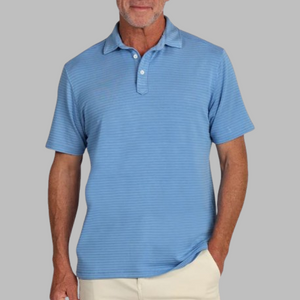 True Grit Tailgate Stripe Polo-Blue