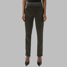 Load image into Gallery viewer, Joseph Ribkoff Foiled Heavy Knit Slim Fit Pants- Black/Gold
