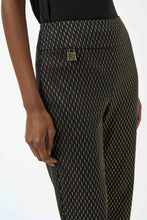 Load image into Gallery viewer, Joseph Ribkoff Foiled Heavy Knit Slim Fit Pants- Black/Gold
