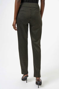 Joseph Ribkoff Foiled Heavy Knit Slim Fit Pants- Black/Gold