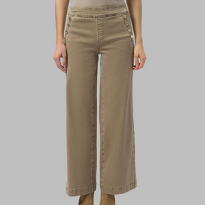 Joseph Ribkoff Classic Wide Leg Pull-On Jeans- Fawn