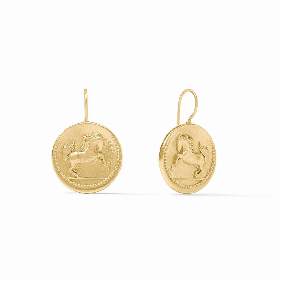 Julie Vos Saratoga Horse Earring-Gold
