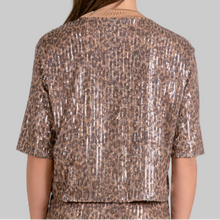 Load image into Gallery viewer, Elan Sequin Top-Cheeta Print
