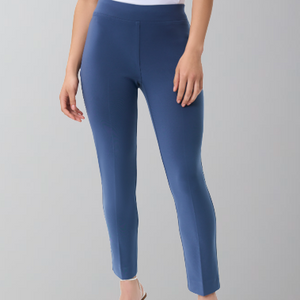 Joesph Ribkoff Silky Knit Ankle Pant with Vent in Back-Mineral Blue