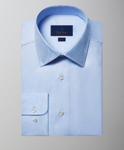 David Donahue Dress Shirt-Trim Fit-Royal Oxford Sky 16 34/35 David Donahue Dress Shirt-Trim Fit-Royal Oxford Sky 16 34/35