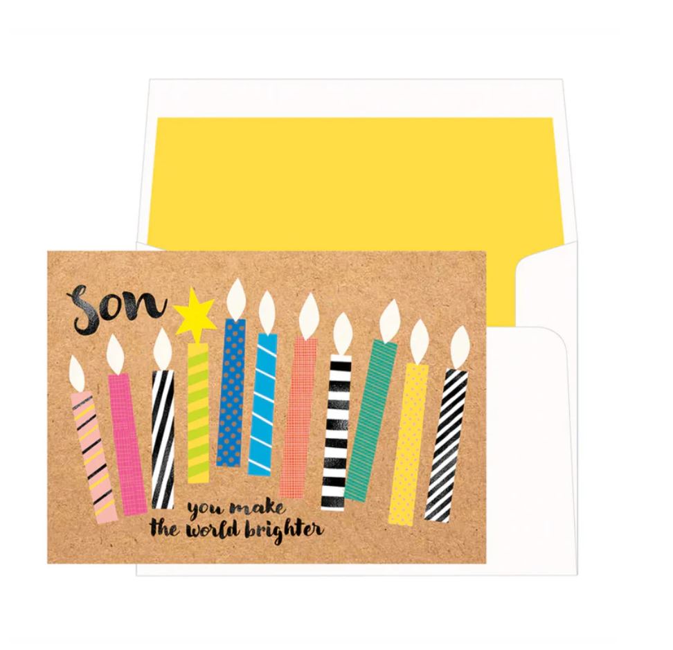 Niquea.D Son Birthday Card- Candles on Kraft