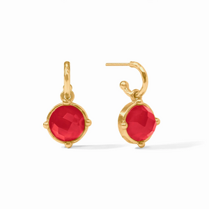 Julie Vos Honeybee Hoop & Charm Earring-Iridescent Strawberry