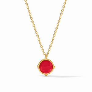 Julie Vos Honeybee Solitaire Necklace-Iridescent Strawberry