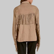Load image into Gallery viewer, Elan Fringe Jacket- Sand
