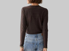 Load image into Gallery viewer, Summum Lurex Long Sleeve- Dark Chocolate
