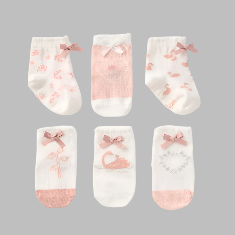 Elegant Baby Swan Lake Socks-6 pack