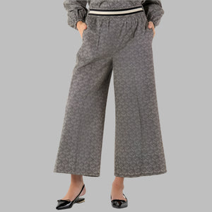 Emily McCarthy Teddy Crop Trouser-Black Tonal Monogram