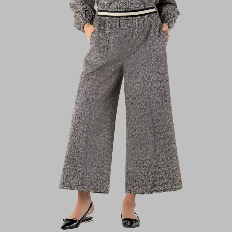 Emily McCarthy Teddy Crop Trouser-Black Tonal Monogram