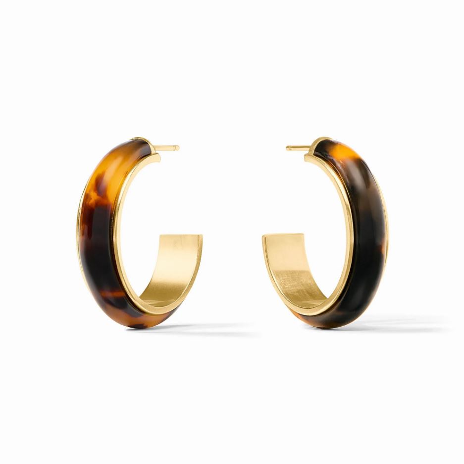 Julie Vos Carnaby Hoop-Medium-Tortoiseshell