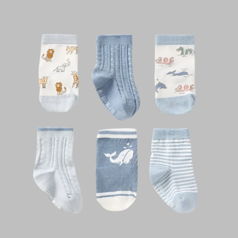 Elegant Baby World Explorer Socks-6 pack
